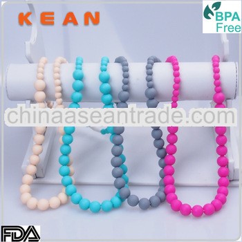 Gorgeous Fashion Mom Nursing Bead Necklace/FDA Baby Chewable Jewelry Food Grade Silicone Teething Ne