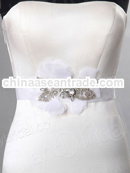 Gorgeous Silver Crystal Beaded Organza Belts