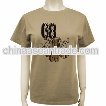 Graceful embroidered women polyester t-shirt