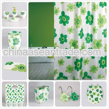 Green Bathroom accessories with matching bath set