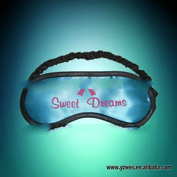 Green satin with print logo eye cover