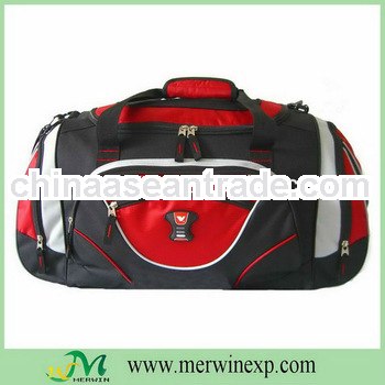 Gym Sports Duffel Travel Bag in red with black color