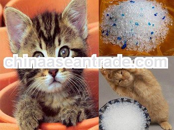 HOT!! silica cat litter-white(with 3% blue)all kinds of package