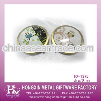 HX-1375 Golden wholesale metal pill box with led light
