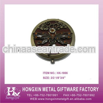 HX-1866 Bronze dragonfly metal pill boxes round metal