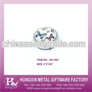 HX-1951 Round butterfly metal wholesale pill box supplier
