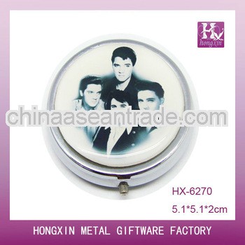HX-6270 Bronze Round Small Metal Pill Box