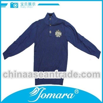 Half cardigan embroidery knitted children's sweater