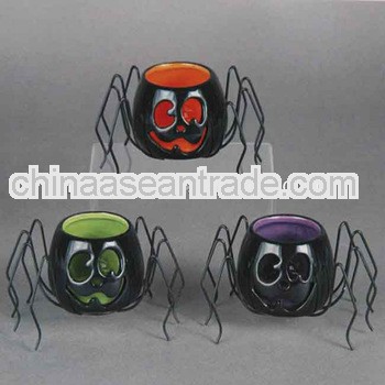 Halloween metal spider tealight holder ornments