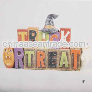 Halloween trick or treat word block for decoration