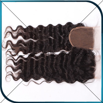 Hand made unprocessed 4*4 lace size brazilian hair closure piece