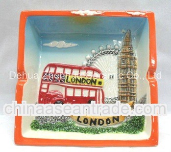 Hand painting Ceramic Souvenir Square Ashtray