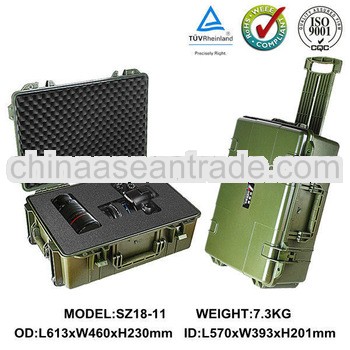 Hard ABS plastic tool case with wheels
