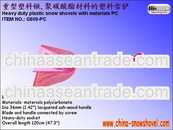 Heavy duty snow shovel with materials polycarbonate