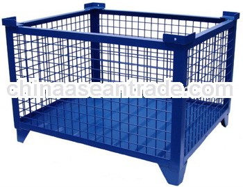 Heavy duty steel mesh pallet container