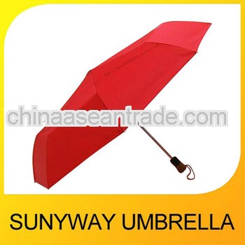High Quality 3 Folds Automatic Red Umbrella
