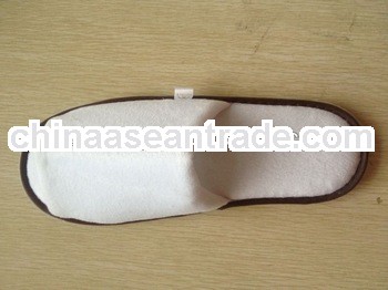 High Quality comfortable Cotton velour hotel slippers,peep toe embroid hotel slippers