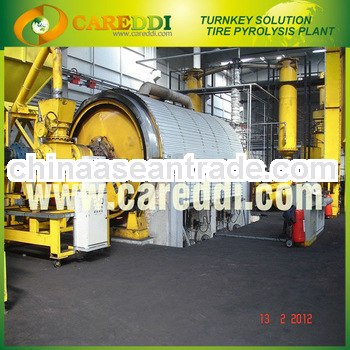 High capacity continuous waste tyre pyrolysis plant for crude oil