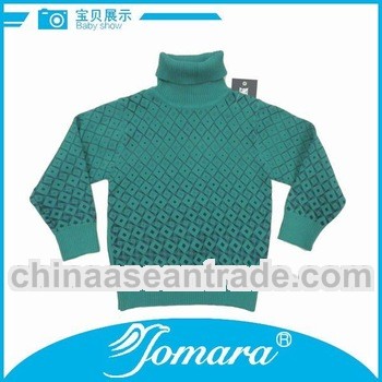 High collar 100% woolen sweater for kids boy