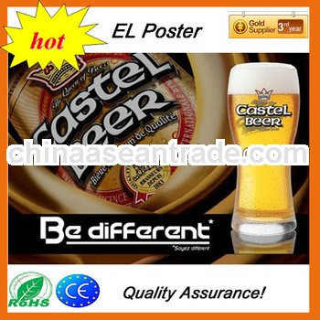 High quality EL flash poster,EL flash Sign,EL flash advertisment poster