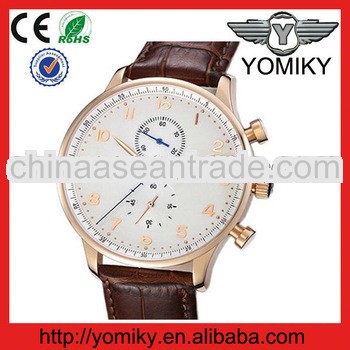 High quality men chronograph leather western watch