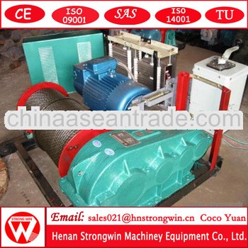 High quality slow speed wire rope pulling electric winch 380v from crane hometown