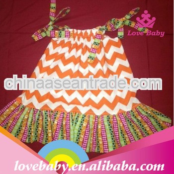 High quality zigzag style chevron petti dress for girls