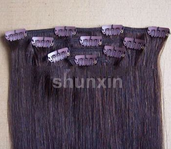 Hight quality 100% remy Chinese human hair, clips in hair extensions