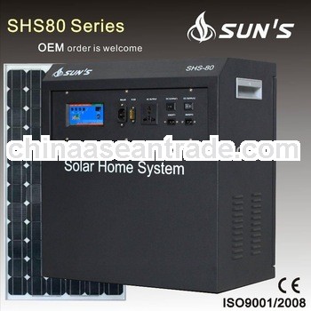 Home use solar battery box 80W with LED lights