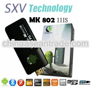 Hot !! RK3066 Dual Core MK802 iiis Mini PC Android 4.1 with 1GB RAM 8GB ROM Wifi HDMI Bluetooth Flas