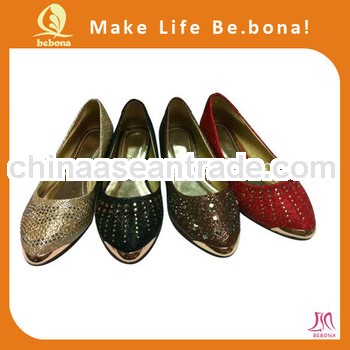 Hot sale OEM Nice Elegant rhinestones women flat shoes