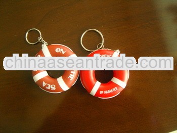 Hot sale custom foam stree ball swim ring shaped anti stress reliver ball keychain for promotion wit
