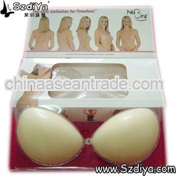 Hot sell nude color silicone self-adhesive strapless bra