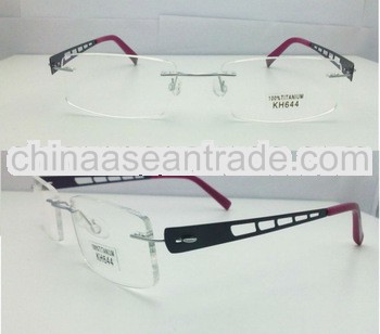 Hot selling Titanium rimless eyeglasses frames