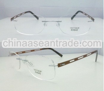 Hot selling Titanium rimless eyeglasses frames no crew wholesale