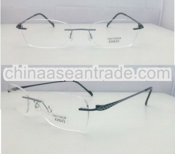 Hot selling Titanium rimless oval eyeglasses frames wholesale