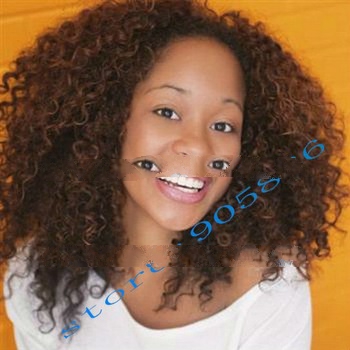 Hot selling black kinky curly rem hair full lace wig free shipping