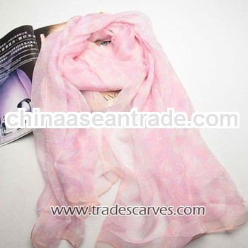 Hot selling pink beautiful pure color fashion high-class scarf