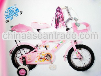 ISO9001 quality pink color with caster wheel rear box front basket baby girl bike bicycle for sale c
