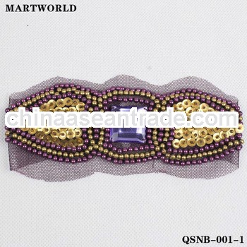 Indian women fashionable sequin and beaded waist belt(QSNB-001)