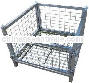 Industrial warehouse galvanized steel wire containers