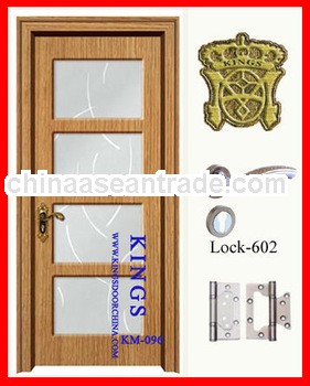 Interior MDF Wood PVC doors with frame for room