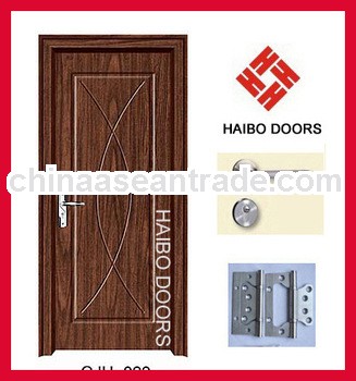 Interior Wooden PVC door with frame, casing, lock, hinges (HB-029)