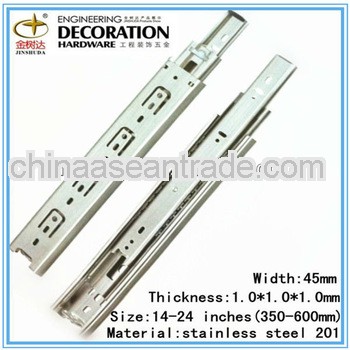JSD4515 Stainless Steel Self-Lock Steel Ball Bearing Drawer Channel