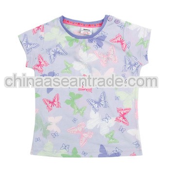 K1808 high quality kids girls tops lovely printing tops for baby girls kis summer clothing