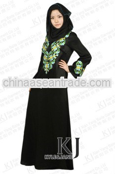 KJ-AM30 Dubai satin new designs dubai embroidered abaya