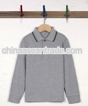 Kids Twin Tipped Blank Long Sleeve Western Polo Shirt