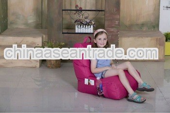 Kids beanbag chair with mobile holder pocket