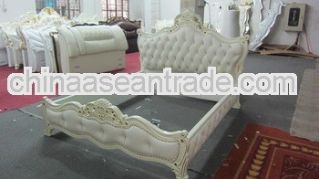 L680-1# good quality king size leather bed frame sale