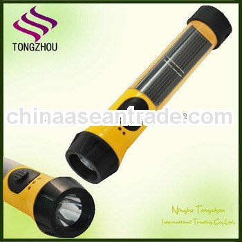 LED Solar torch With Backup Battery And Power Source Indicator Light